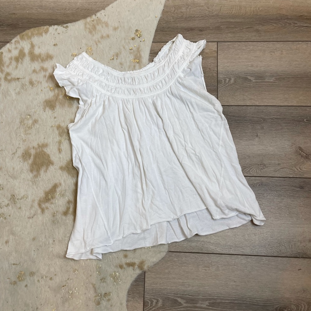 Free people coconut ruffled white top - Picture 2 of 7